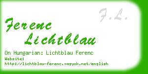 ferenc lichtblau business card